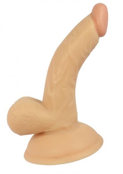 All American 4 inches Curved Dong with Balls Beige - happyshop365247