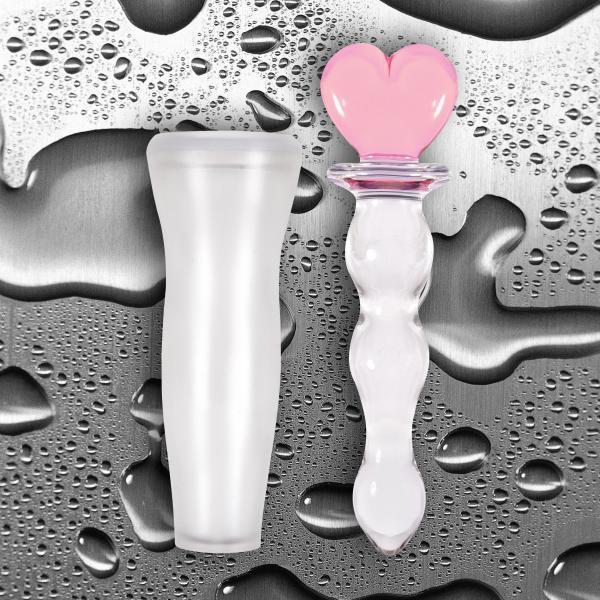 Crystal Heart Of Glass Wand and Vase - Pink - happyshop365247