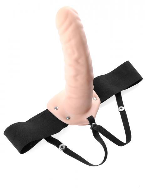 Hollow Strap On 8 inch Dildo - Beige - happyshop365247