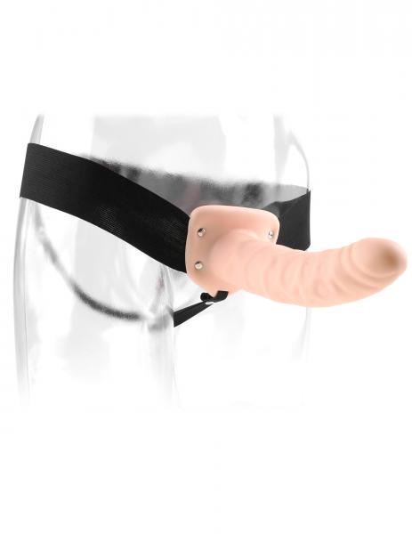 Hollow Strap On 8 inch Dildo - Beige - happyshop365247