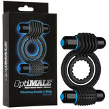 Optimale Silicone Vibrating Double C-Ring Waterproof - Black - happyshop365247