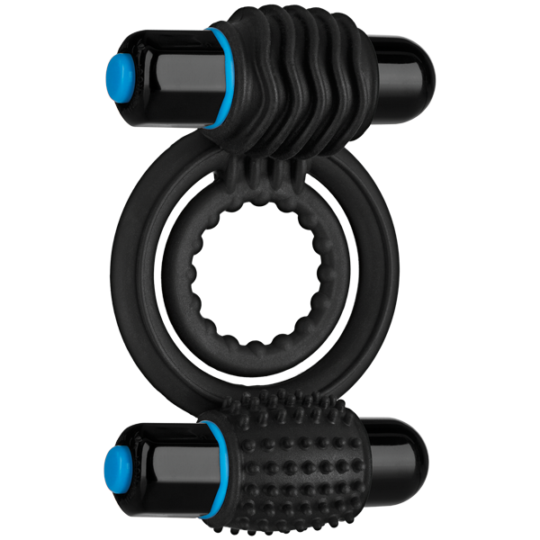 Optimale Silicone Vibrating Double C-Ring Waterproof - Black - happyshop365247