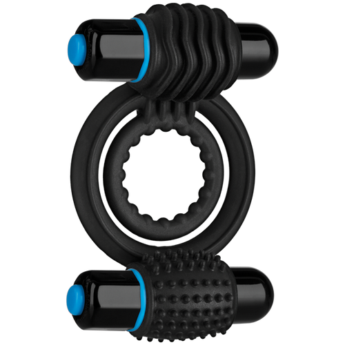 Optimale Silicone Vibrating Double C-Ring Waterproof - Black - happyshop365247