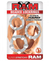 Ram Beaded Cock Rings Clear Pack of 3 - happyshop365247
