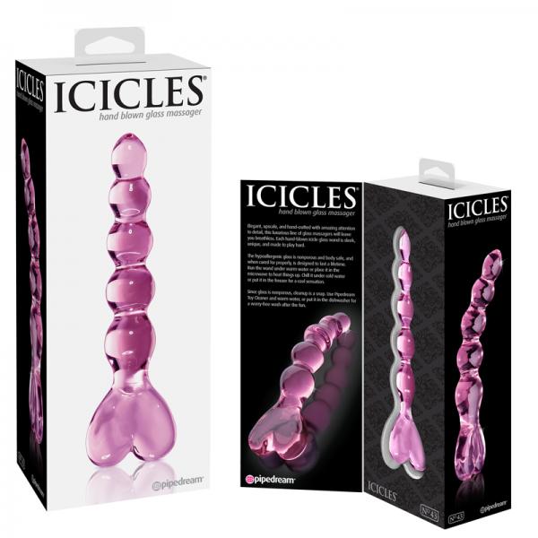 Icicles No 43 Pink Glass Beaded Massager - happyshop365247