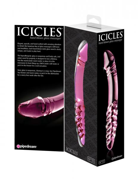 Icicles No 57 Glass Double Dildo Pink - happyshop365247