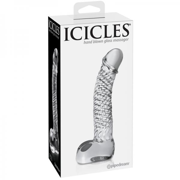 Icicles No 61 Clear Glass Realistic Dildo - happyshop365247