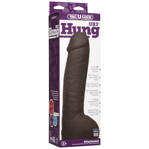 Vac-U-Lock 12in Ultraskyn Hung Dong - Brown - happyshop365247