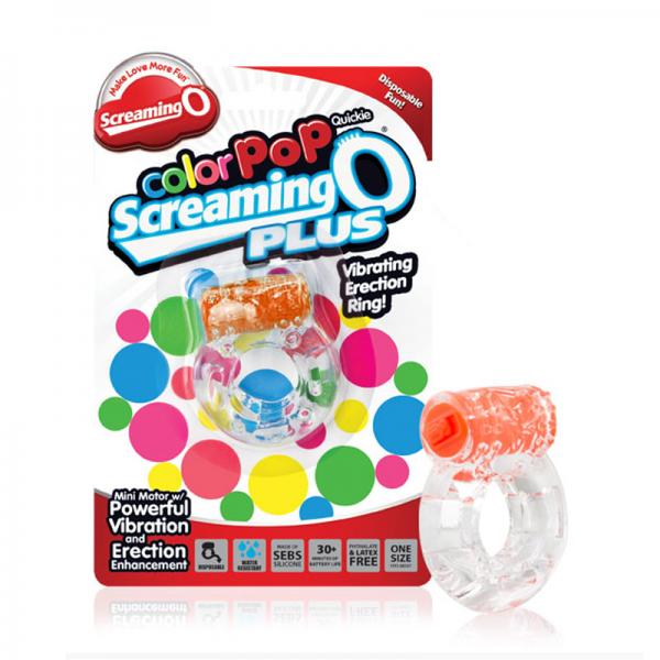Color Pop Quickie Plus Screaming O Vibrating Orange Ring - happyshop365247