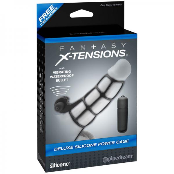 Deluxe Silicone Power Cage - Black - happyshop365247
