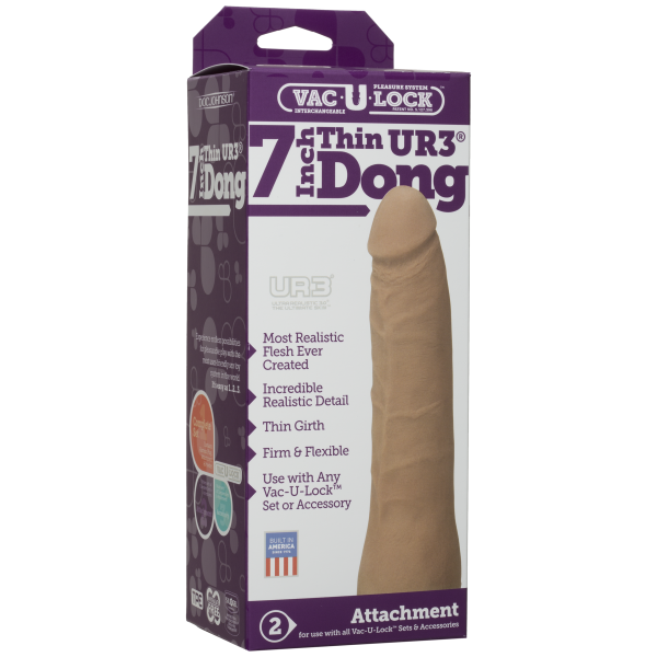 Vac-U-Lock 7in Ultraskyn Thin Dong - Tan - happyshop365247