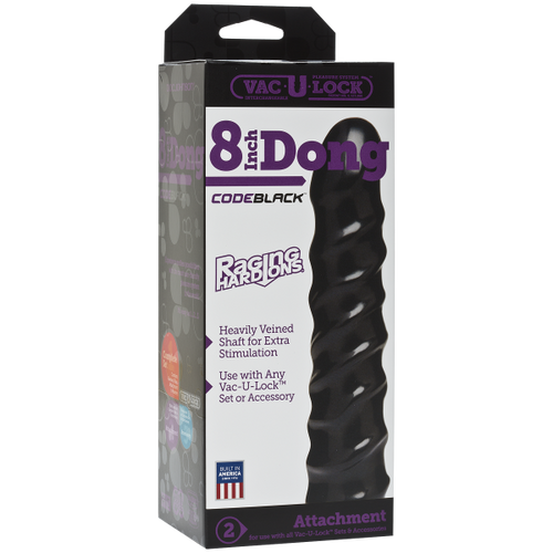 Vac-U-Lock 8 inches Dong Raging Hard-Ons Black