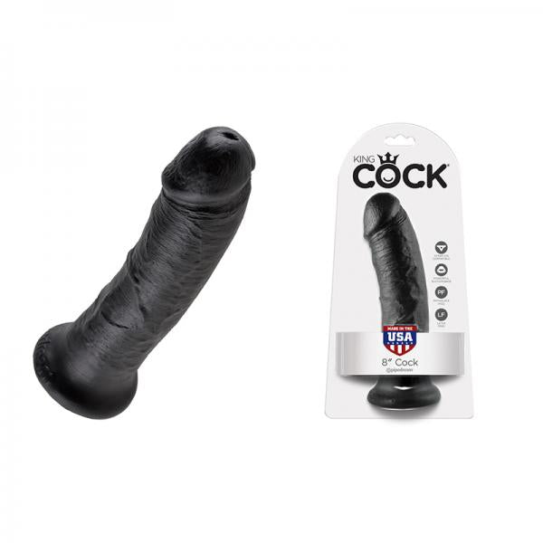 King C*ck 8 Inch Dildo - Black - happyshop365247