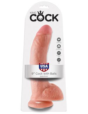 King Cock 9 inches Cock with Balls Beige - happyshop365247