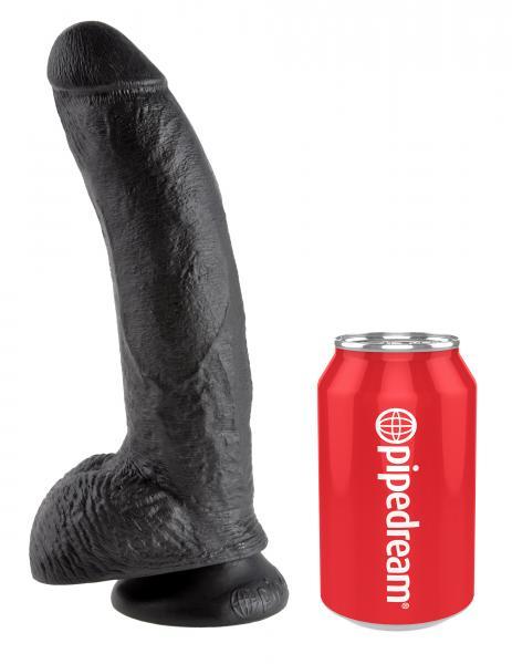 King Cock 9 inches Cock Balls Black - happyshop365247