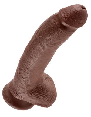 King Cock 9 inches Cock Balls Brown Dildo - happyshop365247
