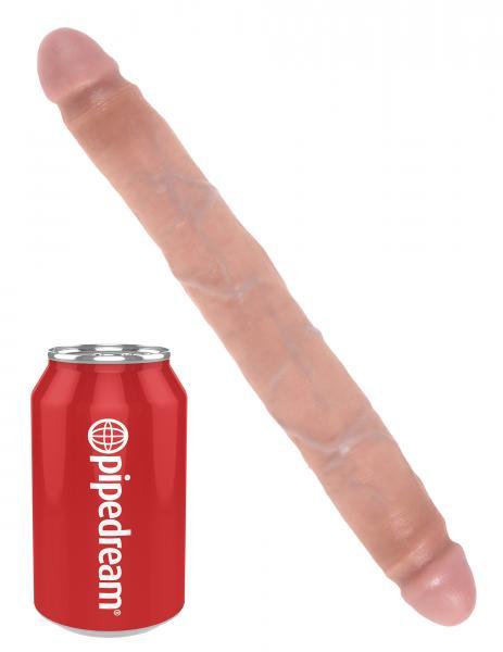 King Cock 12in Slim Double Dildo - Beige - happyshop365247