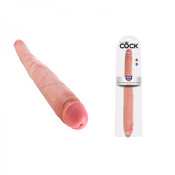 King Cock 16in Tapered Double Dildo - Beige - happyshop365247
