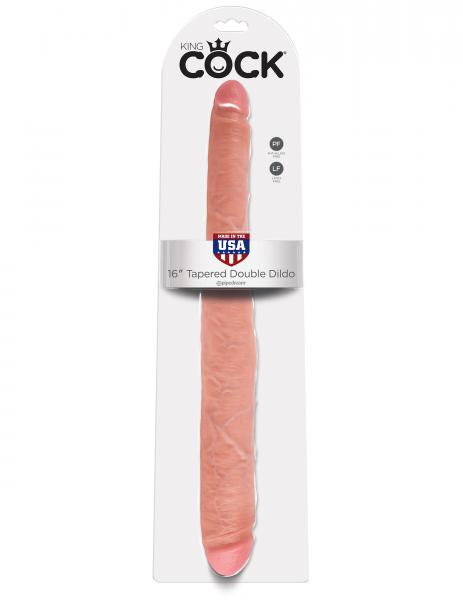 King Cock 16in Tapered Double Dildo - Beige - happyshop365247