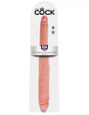 King Cock 16in Tapered Double Dildo - Beige