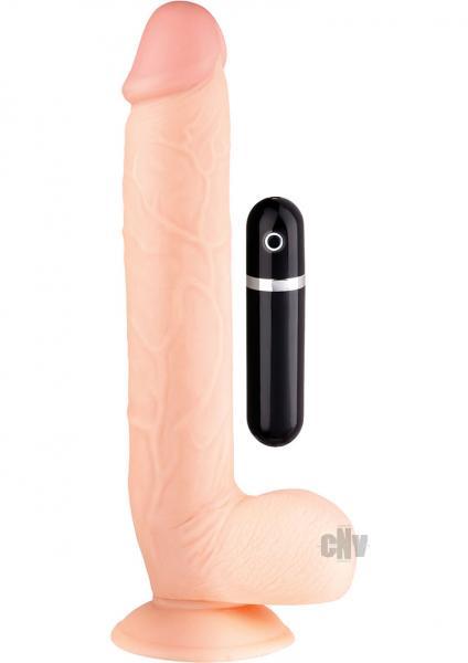 Maxx Men Vibrating 11 inches Straight Dong Beige - happyshop365247