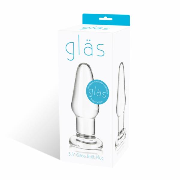 Glas 3.5 inches Glass Butt Plug Clear - happyshop365247