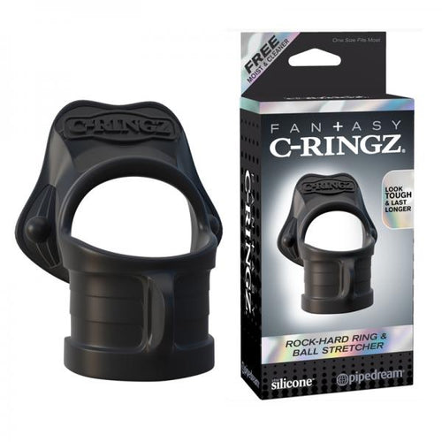 Fantasy C-Ringz Rock Hard Ring & Ball Stretcher Black