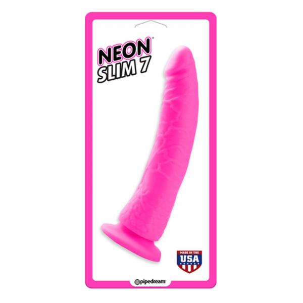 Neon Slim 7 Pink Realistic Dildo - happyshop365247