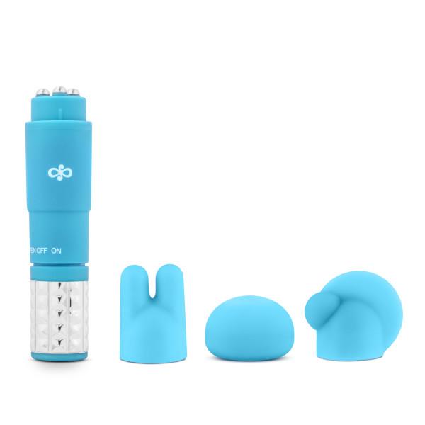 Revitalize Massage Kit with 3 Silicone Attachments Blue - happyshop365247