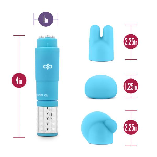 Revitalize Massage Kit with 3 Silicone Attachments Blue - happyshop365247
