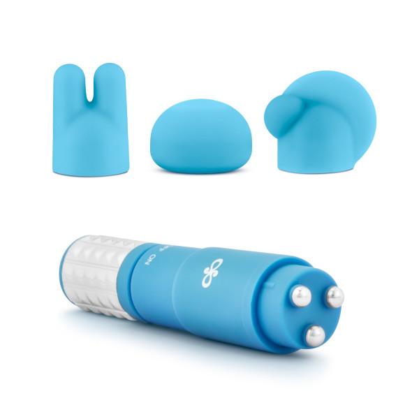 Revitalize Massage Kit with 3 Silicone Attachments Blue - happyshop365247