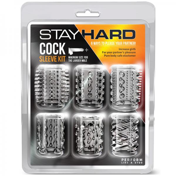 Stay Hard Cock Sleeve Kit Clear 6 Pack - happyshop365247