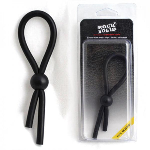 Rock Solid Lasso Single Adjustable Black Silicone Cock Tie - happyshop365247