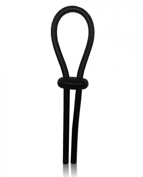 Rock Solid Lasso Single Adjustable Black Silicone Cock Tie - happyshop365247