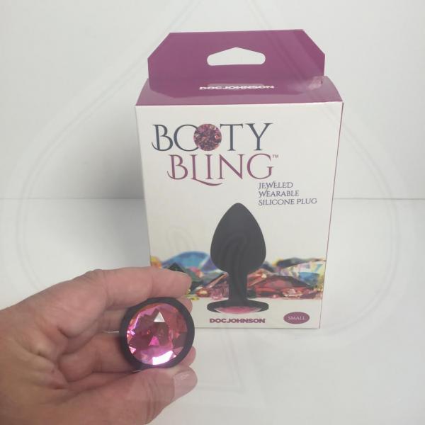 Booty Bling Small Black Plug Pink Stone - happyshop365247