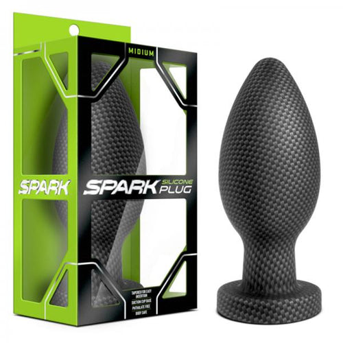 Spark - Silicone Plug - Medium - Carbon Fiber - happyshop365247