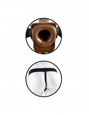Fetish Fantasy 7 inches Hollow Strap On With Balls Brown - happyshop365247