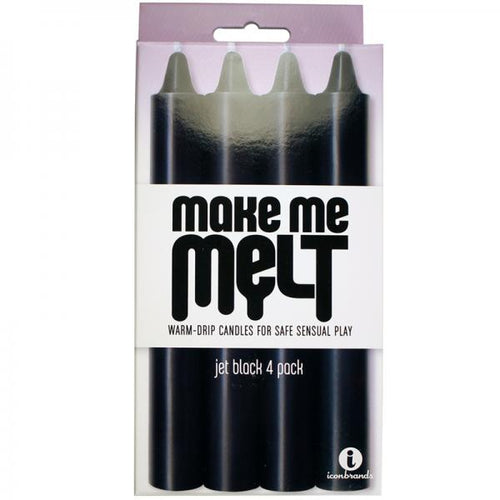 Make Me Melt Sensual Warm Drip Candles Black 4 Pack - happyshop365247
