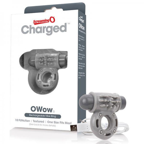 Screaming O Charged Owow Vooom Vibrating Cock Ring - Grey - happyshop365247