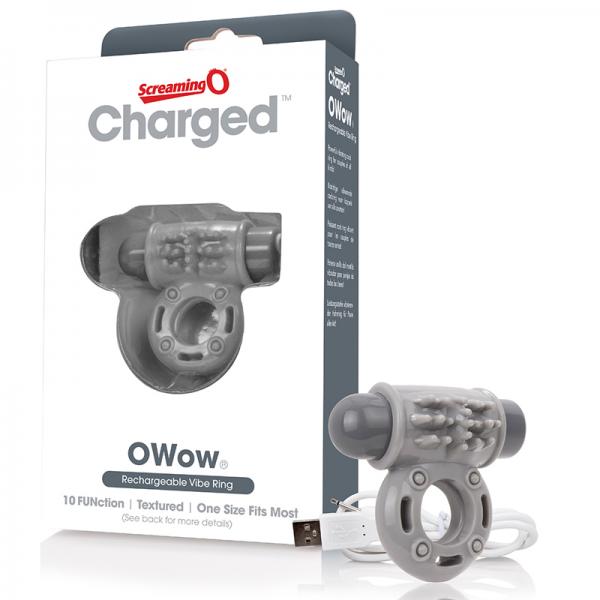 Screaming O Charged Owow Vooom Vibrating Cock Ring - Grey - happyshop365247
