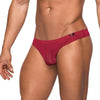 Male Power Seamless Sleek Thong Sheer Pouch Wine S/M - happyshop365247