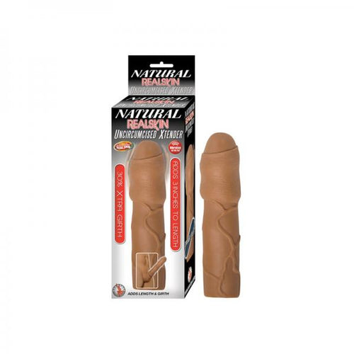 Natural Realskin Uncircumcised Xtender Removable Bullet Waterproof Brown - happyshop365247