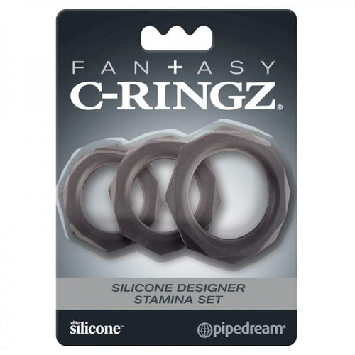 Fantasy C-ringz Silicone Designer Stamina Set Black - happyshop365247