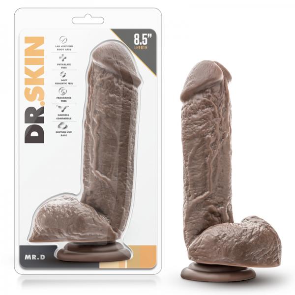 Dr. Skin - Mr. D - 8.5in Dildo With Suction Cup - Chocolate - happyshop365247