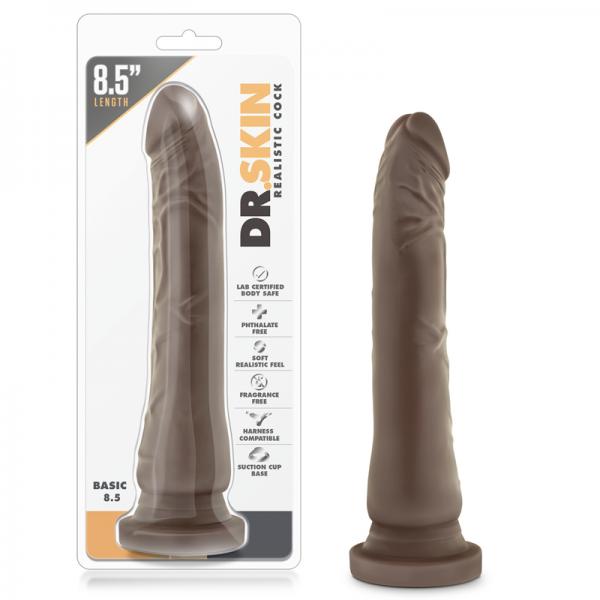 Dr. Skin Basic 8.5 inches Chocolate Brown Dildo - happyshop365247