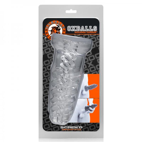 Oxballs Screw'd, Super Squish Corkscrew Jackoff Toy, Clear - happyshop365247