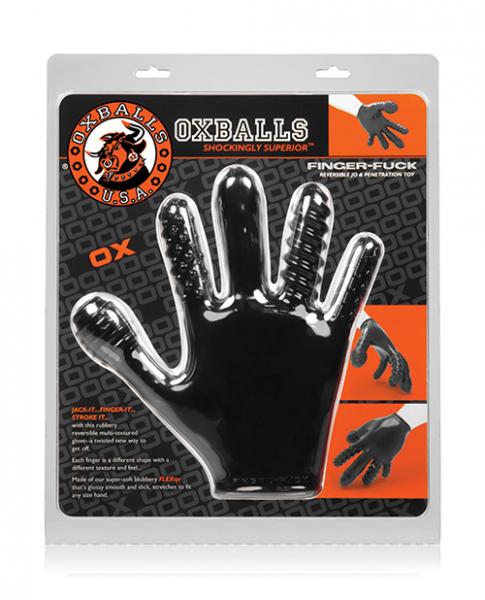 Finger F*ck Textured Glove Oxballs Black - happyshop365247