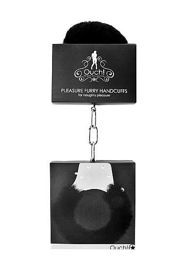 Ouch Pleasure Handcuffs Furry Black - happyshop365247