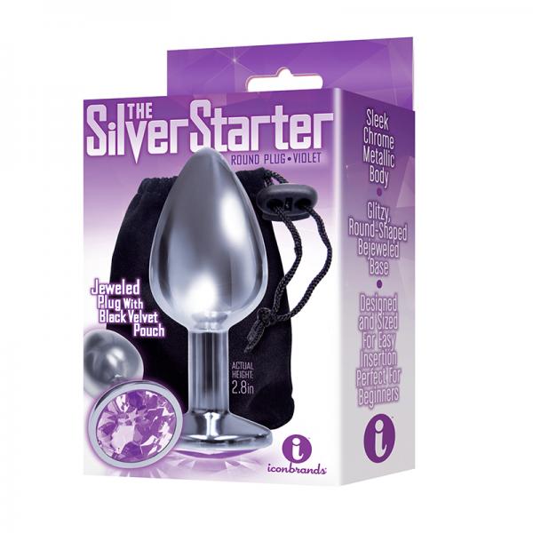 The 9's, The Silver Starter, Bejeweled Stainless Steel Plug, Violet - happyshop365247