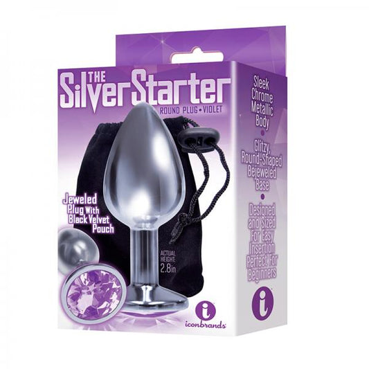 The 9's, The Silver Starter, Bejeweled Stainless Steel Plug, Violet - happyshop365247
